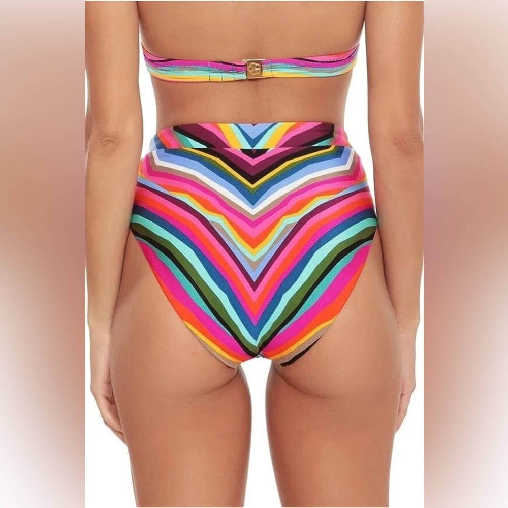 Trina Turk Louvre‎ Reversible High Waist Tummy Control Bikini Swim Retail $88